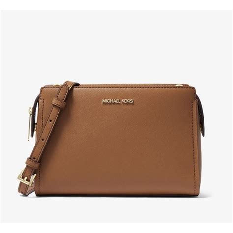 michael kors leslie|Leslie Medium Saffiano Leather Crossbody Bag .